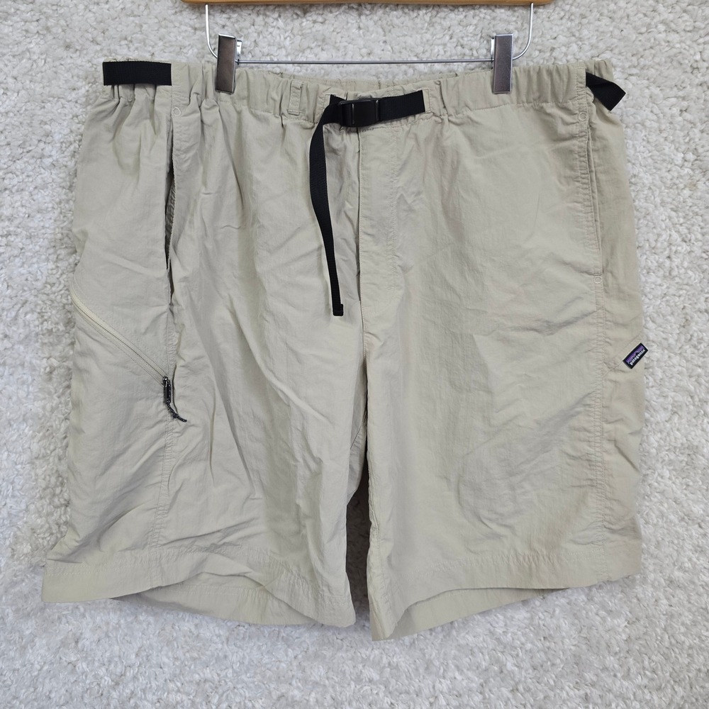 Patagonia Gi III Shorts Men's XXL Tan Nylon Hiking‎ Outdoor Belted Cargo Utility